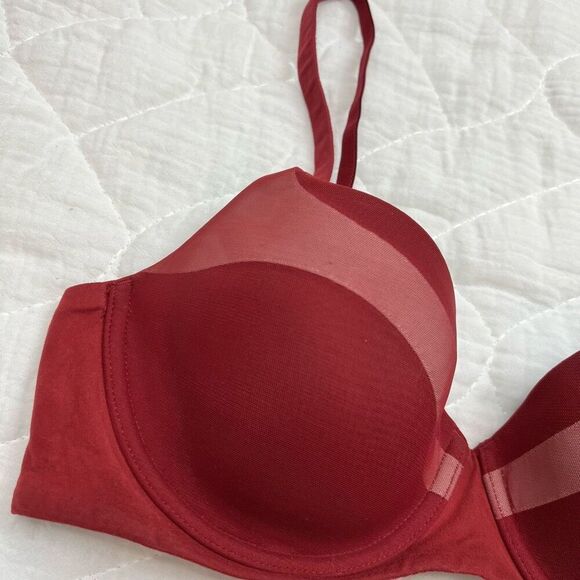 Victoria's Secret Women's Lined Demi Bra Red 34D T-Shirt Style - Picture 5 of 8